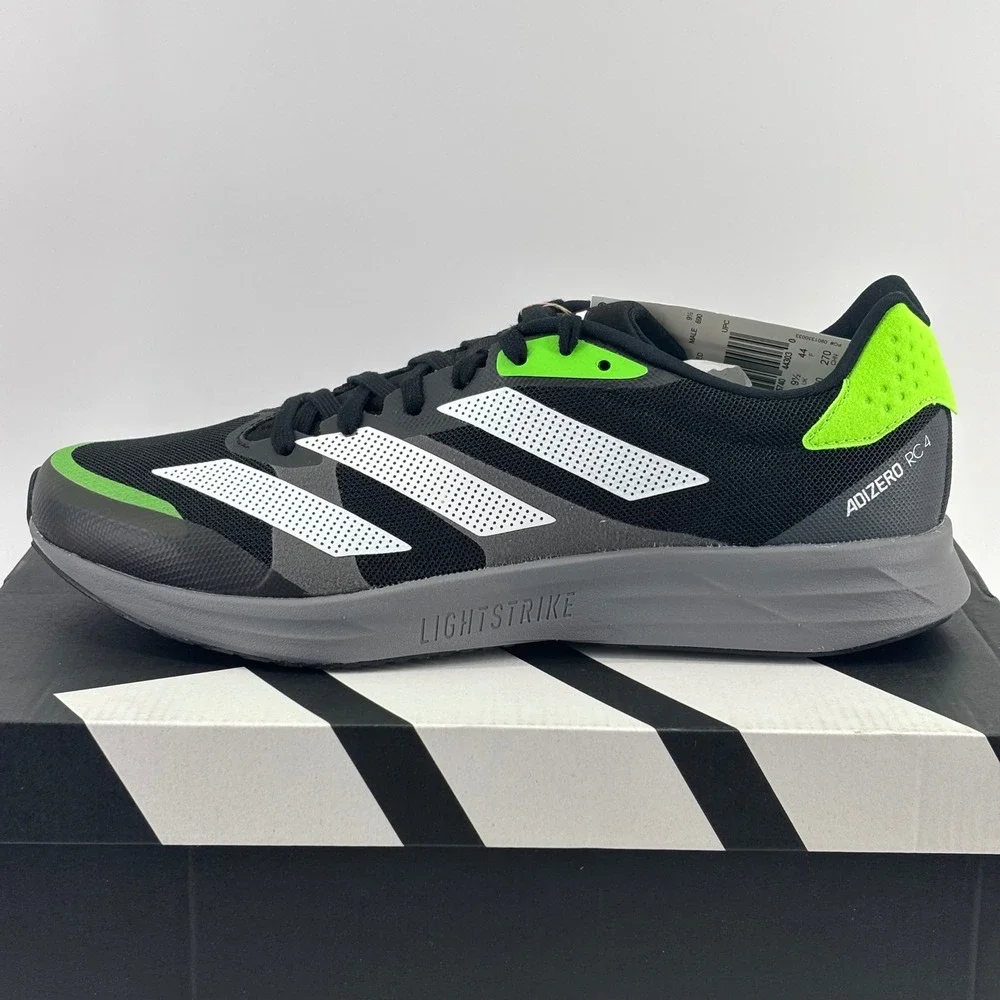 Adidas Adizero RC 4 Running Shoes Mens 10 Black Green GX6660 New Performance